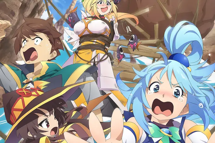 Ilustração do post: KonoSuba 3: OVA inédito com episódios exclusivos estreia nos cinemas em 2025